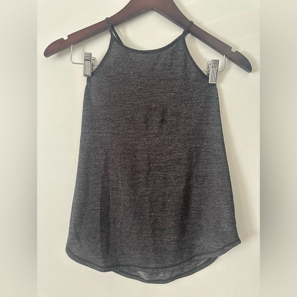 lululemon athletica Tops - Lululemon Black Heathered Open Back Flow Tank Women’s Size 2-4